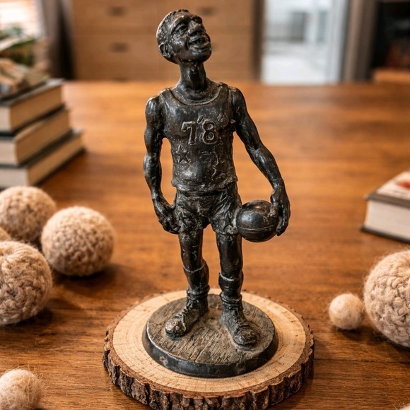 Other - Michael Ricker pewter Vintage metal basketball figurine, Approx 6.5" Tall.